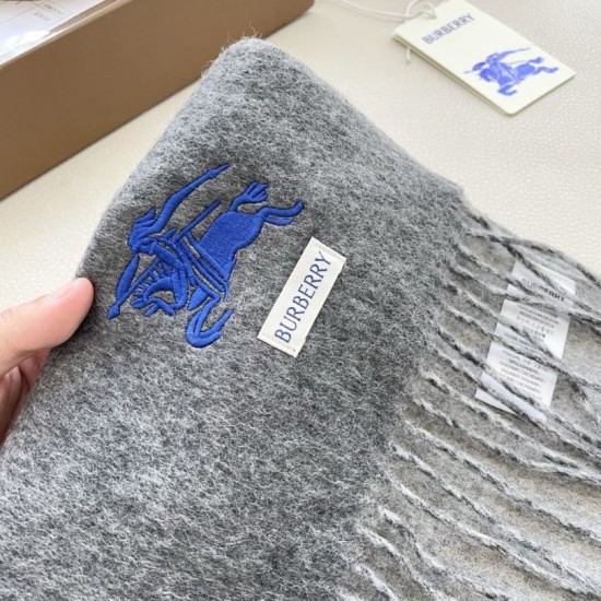Premio Replica Sciarpa reversibile cashmere classico Burberry 32 x 180 Grigio Imitazione Outlet Italia
