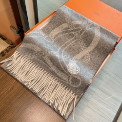 Premio Replica Sciarpa Hermès in stile Brides de Gala Désored  32 x 180 Grigio Imitazione Outlet Italia
