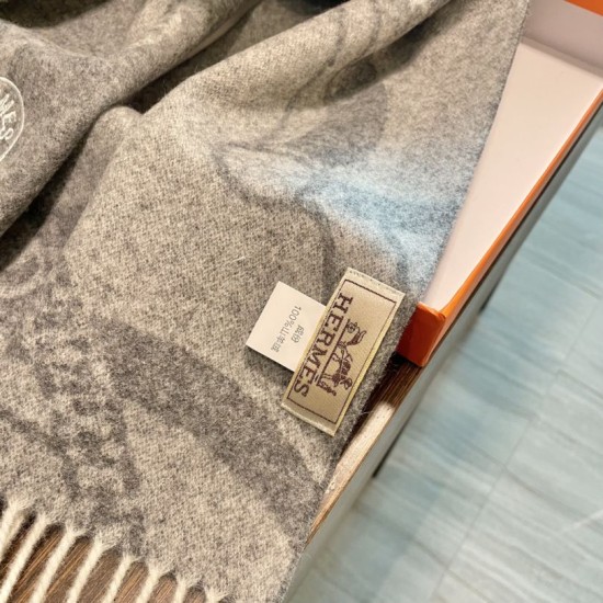 Premio Replica Sciarpa Hermès in stile Brides de Gala Désored  32 x 180 Grigio Imitazione Outlet Italia
