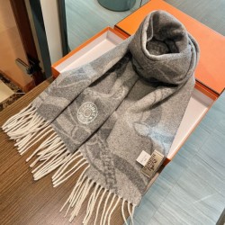 Premio Replica Sciarpa Hermès in stile Brides de Gala Désored  32 x 180 Grigio Imitazione Outlet Italia