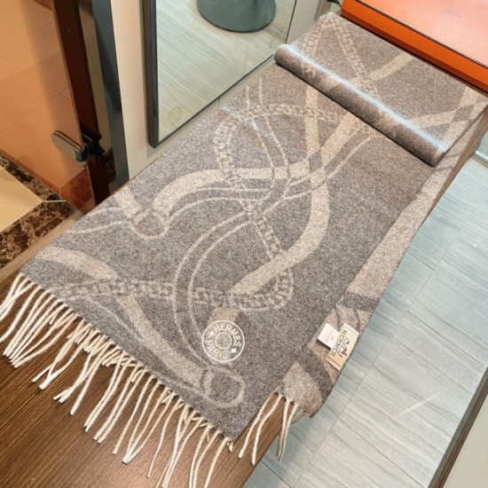 Premio Replica Sciarpa Hermès in stile Brides de Gala Désored  32 x 180 Grigio Imitazione Outlet Italia