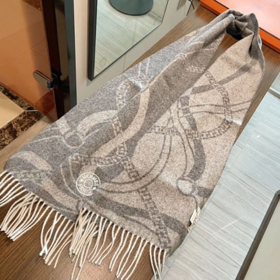 Premio Replica Sciarpa Hermès in stile Brides de Gala Désored  32 x 180 Grigio Imitazione Outlet Italia