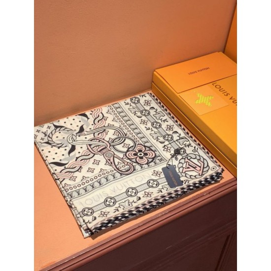 Premio Replica sciarpe reversibile LV velluto multicolore monogramma LV™ 140 Rosa Imitazione Outlet Italia