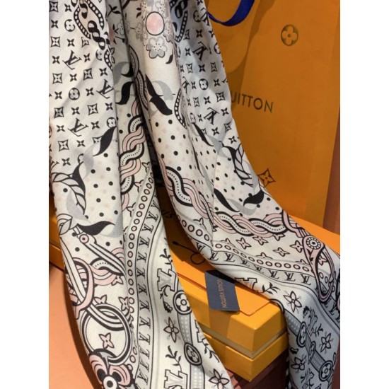 Premio Replica sciarpe reversibile LV velluto multicolore monogramma LV™ 140 Rosa Imitazione Outlet Italia