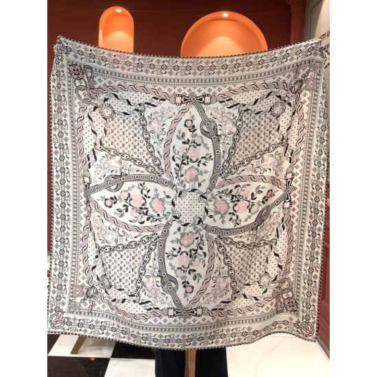 Premio Replica sciarpe reversibile LV velluto multicolore monogramma LV™ 140 Rosa Imitazione Outlet Italia