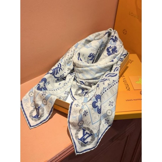 Premio Replica sciarpe reversibile LV velluto multicolore monogramma LV™ 140 Bianco Imitazione Outlet Italia