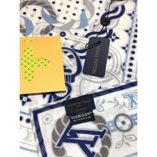 Premio Replica sciarpe reversibile LV velluto multicolore monogramma LV™ 140 Bianco Imitazione Outlet Italia