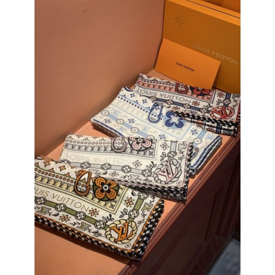 Premio Replica sciarpe reversibile LV velluto multicolore monogramma LV™ 140 Bianco Imitazione Outlet Italia