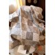 Premio Replica Coperta cashmere a quadri Loewe Anagram Beige 135 x 170 Imitazione Outlet Italia