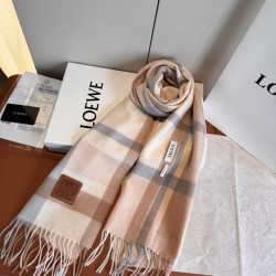 Premio Replica Sciarpa Loewe double-face cashmere con motivo a scacchi 30 x 180 Rosa Imitazione Outlet Italia