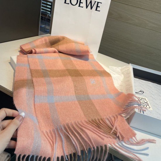 Premio Replica Sciarpa reversibile cashmere Loewe 30 x 180 Arancia Imitazione Outlet Italia
