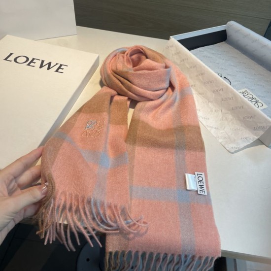 Premio Replica Sciarpa reversibile cashmere Loewe 30 x 180 Arancia Imitazione Outlet Italia