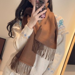 Premio Replica Sciarpa reversibile cashmere Loewe 30 x 180 Marrone Imitazione Outlet Italia