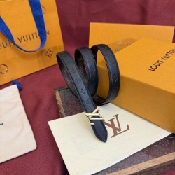 Premio Replica Cintura Reversibile Louis Vuitton Flowergram 20mm con fibbia LV oro Nero Imitazione Outlet Italia