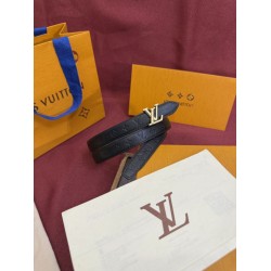 Premio Replica Cintura Reversibile Louis Vuitton Flowergram 20mm con fibbia LV oro Nero Imitazione Outlet Italia