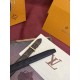 Premio Replica Cintura Reversibile Louis Vuitton Flowergram 20mm con fibbia LV oro Nero Imitazione Outlet Italia