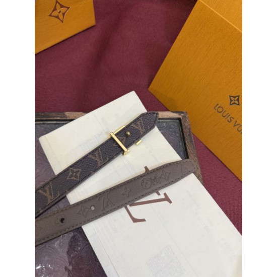 Premio Replica Cintura Reversibile Louis Vuitton Flowergram 20mm con fibbia LV argento Grigio Imitazione Outlet Italia