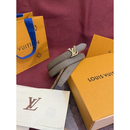 Premio Replica Cintura Reversibile Louis Vuitton Flowergram 20mm con fibbia LV argento Grigio Imitazione Outlet Italia