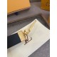 Premio Replica Cinture reversibile pelle sottile Louis Vuitton da 35mm Nero oro Imitazione Outlet Italia