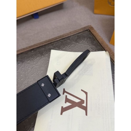 Premio Replica Cinture reversibile pelle sottile Louis Vuitton da 35mm Nero Imitazione Outlet Italia