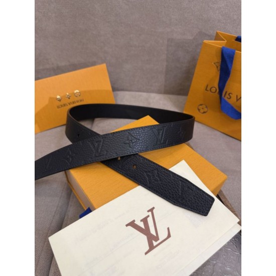 Premio Replica Cinture reversibile pelle sottile Louis Vuitton da 35mm Nero argento Imitazione Outlet Italia