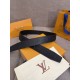 Premio Replica Cinture reversibile pelle sottile Louis Vuitton da 35mm Nero argento Imitazione Outlet Italia