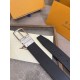 Premio Replica Cinture reversibile pelle sottile Louis Vuitton da 35mm Nero argento Imitazione Outlet Italia