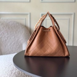 Premio Replica Borse a mano Chanel 25 piccola Hobo AS5293 Marrone Imitazione Outlet