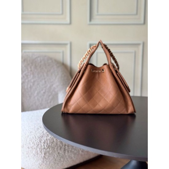 Premio Replica Borse a mano Chanel 25 piccola Hobo AS5293 Marrone Imitazione Outlet