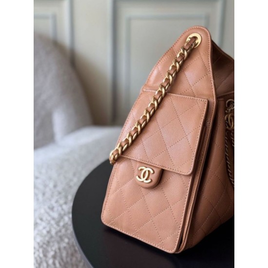 Premio Replica Borse a mano Chanel 25 piccola Hobo AS5293 Marrone Imitazione Outlet