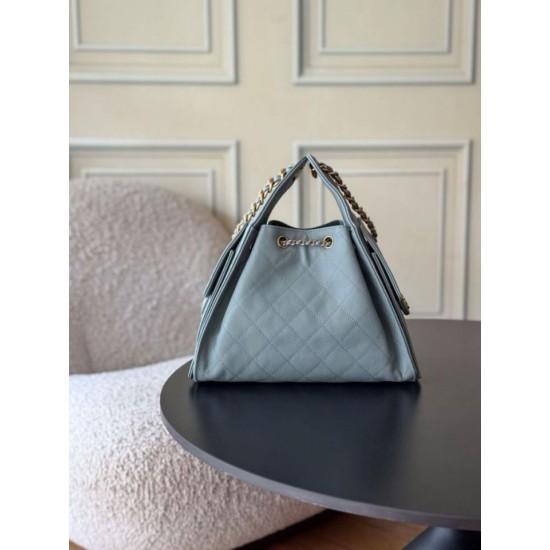 Premio Replica Borse a mano Chanel 25 piccola Hobo AS5293 azzurro Imitazione Outlet