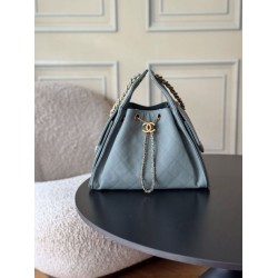 Premio Replica Borse a mano Chanel 25 piccola Hobo AS5293 azzurro Imitazione Outlet