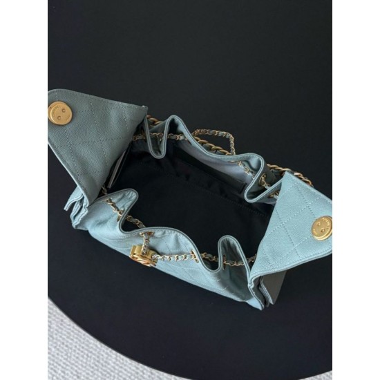 Premio Replica Borse a mano Chanel 25 piccola Hobo AS5293 azzurro Imitazione Outlet