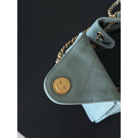 Premio Replica Borse a mano Chanel 25 piccola Hobo AS5293 azzurro Imitazione Outlet