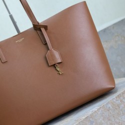 Premio Replica Borse Tote shopping YSL Saint Laurent East/West Caramello Imitazione Outlet