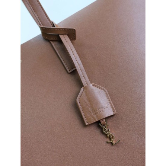 Premio Replica Borse Tote shopping YSL Saint Laurent East/West Caramello Imitazione Outlet
