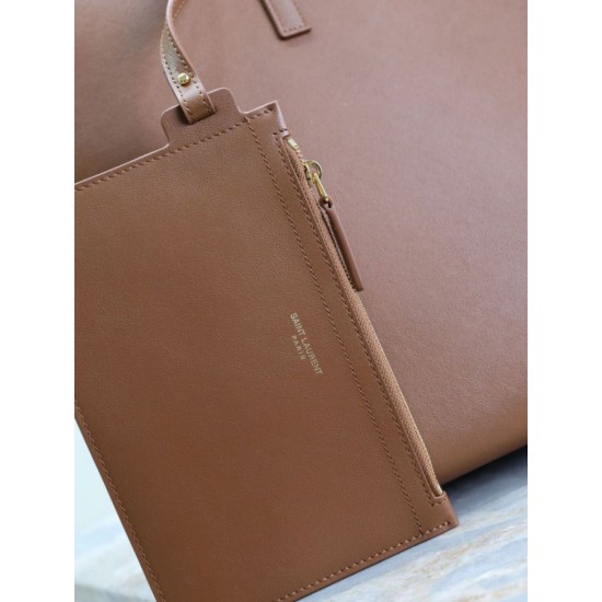 Premio Replica Borse Tote shopping YSL Saint Laurent East/West Caramello Imitazione Outlet