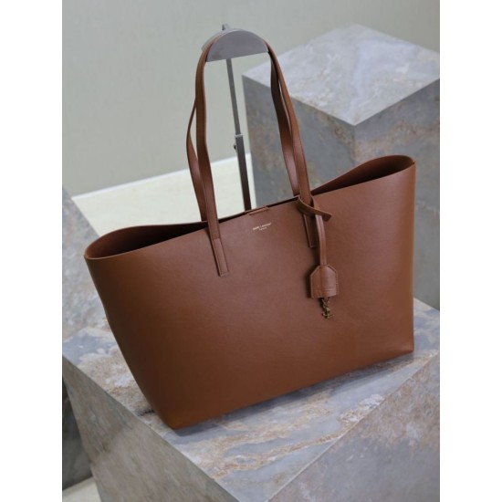 Premio Replica Borse Tote shopping YSL Saint Laurent East/West Caramello Imitazione Outlet