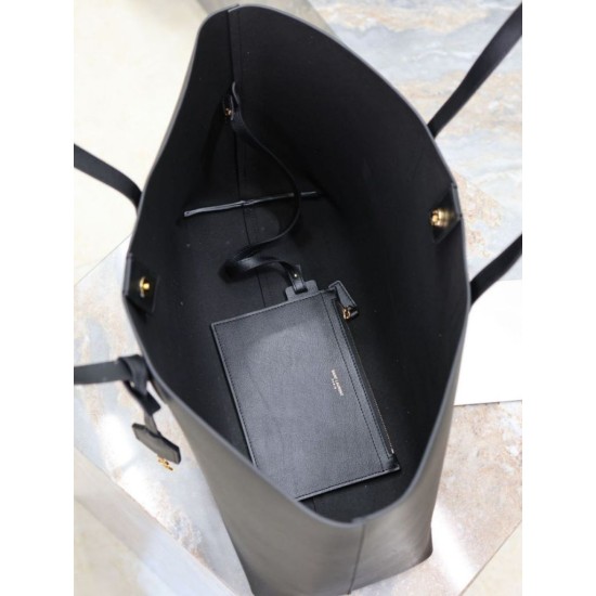 Premio Replica Borse Tote shopping YSL Saint Laurent East/West Nero Imitazione Outlet