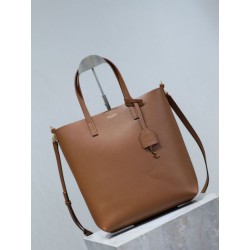 Premio Replica Borsa shopping Tote YSL Saint Laurent Toy North/South verticale Marrone Imitazione Outlet