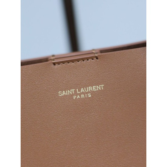 Premio Replica Borsa shopping Tote YSL Saint Laurent Toy North/South verticale Marrone Imitazione Outlet