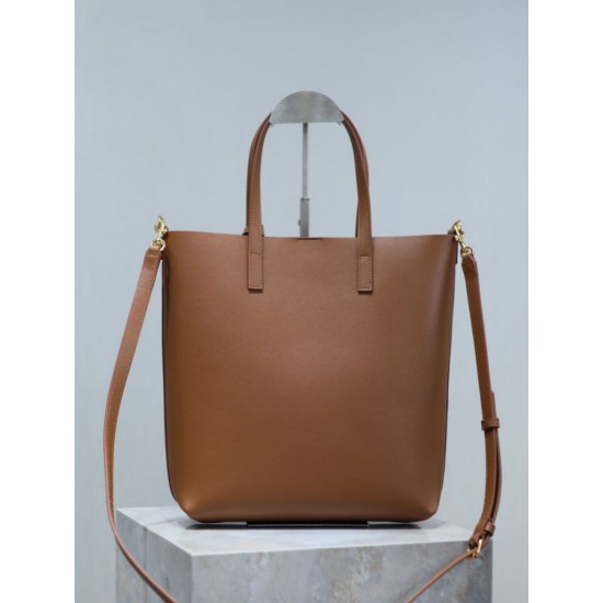 Premio Replica Borsa shopping Tote YSL Saint Laurent Toy North/South verticale Marrone Imitazione Outlet
