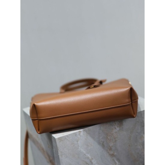 Premio Replica Borsa shopping Tote YSL Saint Laurent Toy North/South verticale Marrone Imitazione Outlet