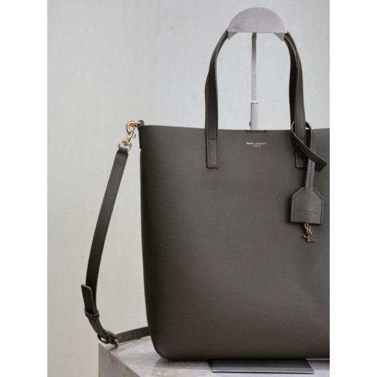 Premio Replica Borsa shopping Tote YSL Saint Laurent Toy North/South verticale Verde scuro Imitazione Outlet