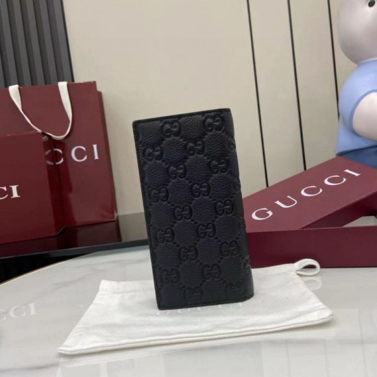 Premio Replica Portafoglio lungo Gucci GG Emblem 835014 nero Imitazione Outlet
