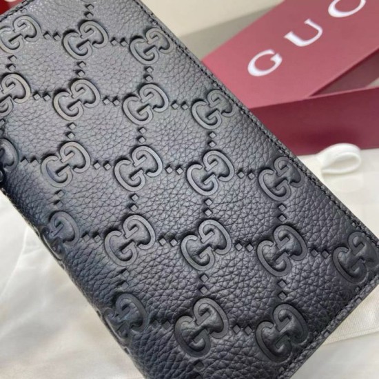 Premio Replica Portafoglio lungo Gucci GG Emblem 835014 nero Imitazione Outlet