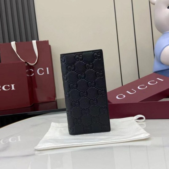 Premio Replica Portafoglio lungo Gucci GG Emblem 835014 nero Imitazione Outlet