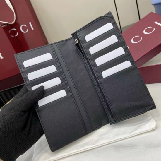 Premio Replica Portafoglio lungo Gucci GG Emblem 835014 nero Imitazione Outlet