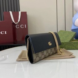 Qualità Originale Replica Portafoglio Gucci GG Marmont bicolore con catena 546585 marrone/nero False Online Premio Replica Portafoglio Gucci GG Marmont bicolore con catena 546585 marrone/nero Imitazione Outlet