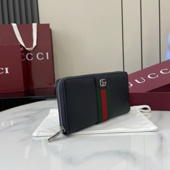 Premio Replica Portafoglio Gucci Ophidia con cerniera 838694 Nero Imitazione Outlet